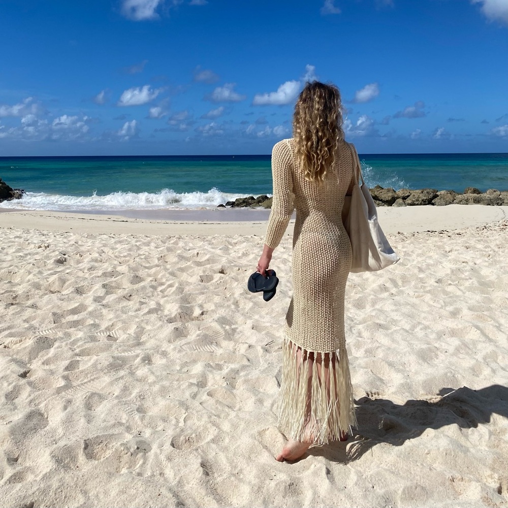 Cream Knit Beach Cover-Up